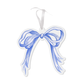 Blue and White Grandmillennial Bow Watercolor Ornament