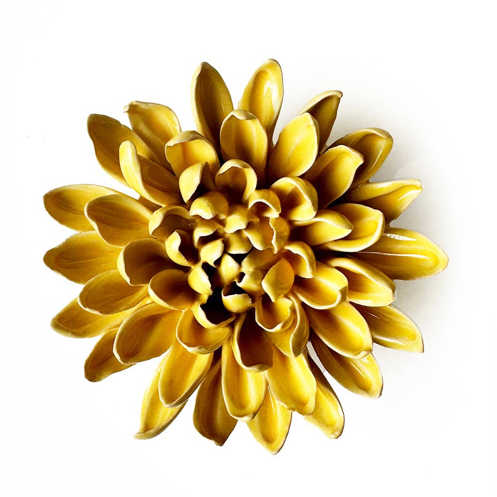 Yellow Chrysanthemum Ceramic Flower