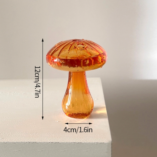 Orange Glass Mushroom Bud Vase