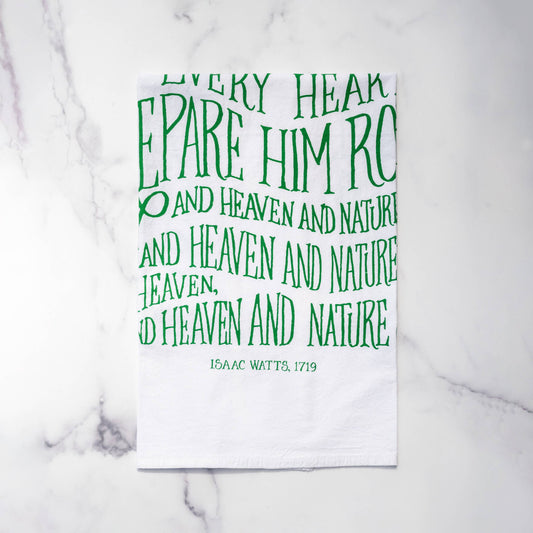 Joy to the World Hymn Tea Towel - Ivy
