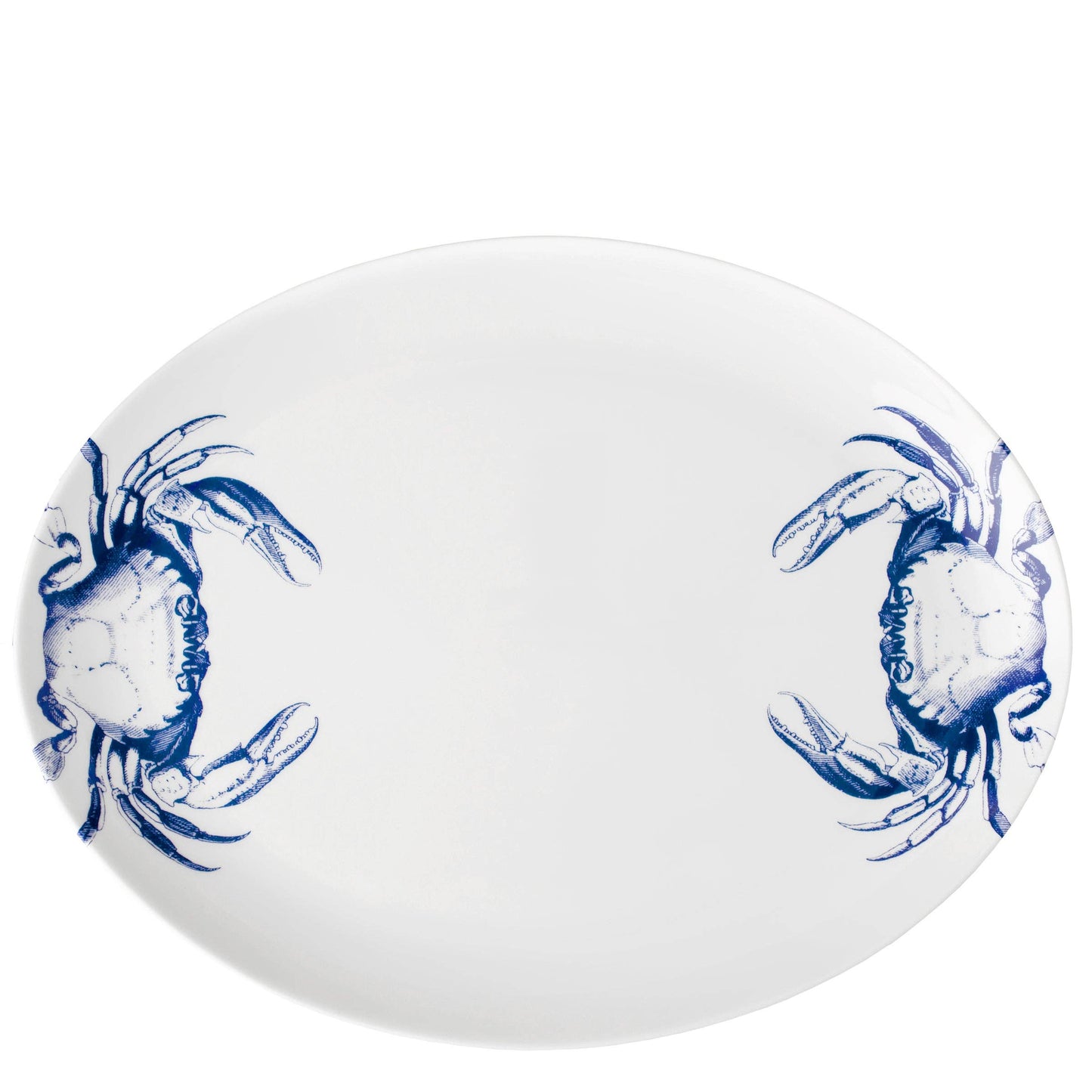 Crabs Blue Coupe Oval Platter