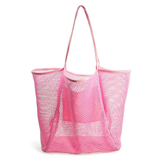 Pink Mesh Beach Bag