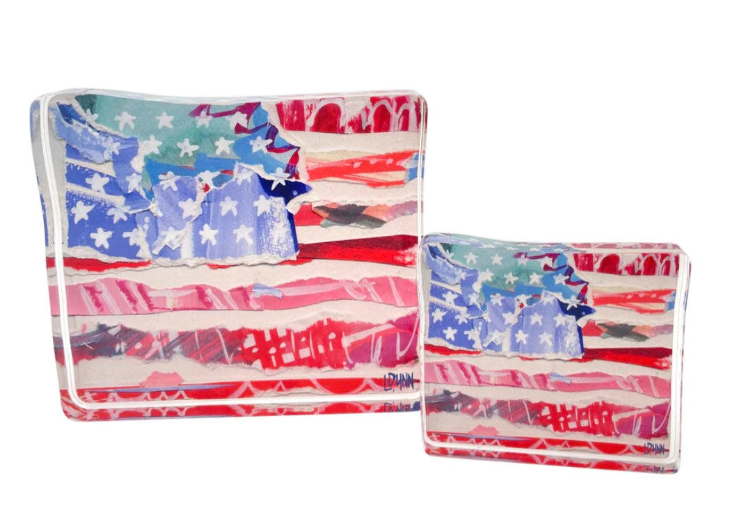 RED FLAG, STARS AND STRIPES ACRYLIC BLOCK