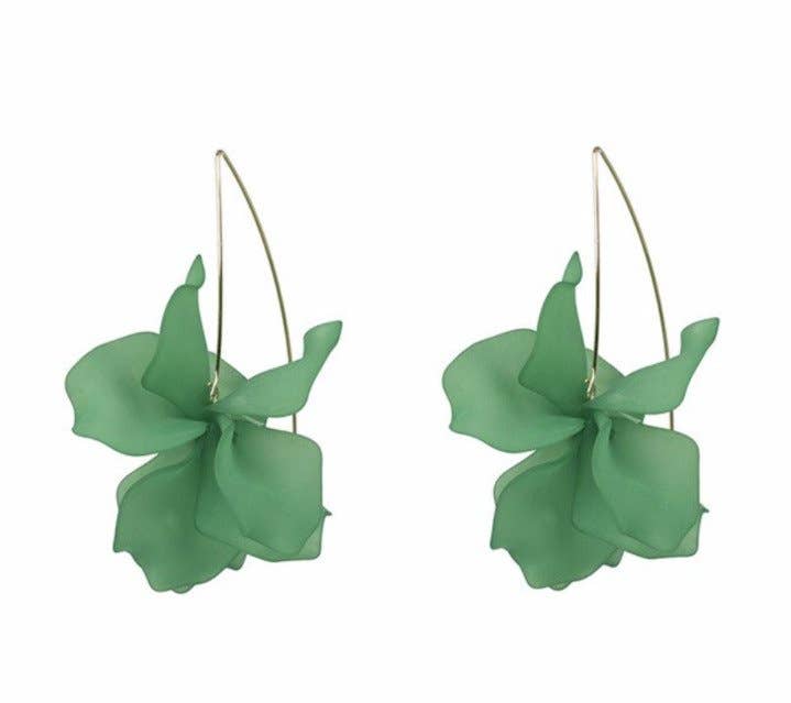 Green Air Bloom Earrings