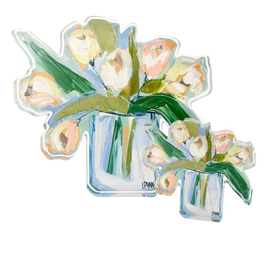 WHITE TULIP ACRYLIC BLOOM BLOCK