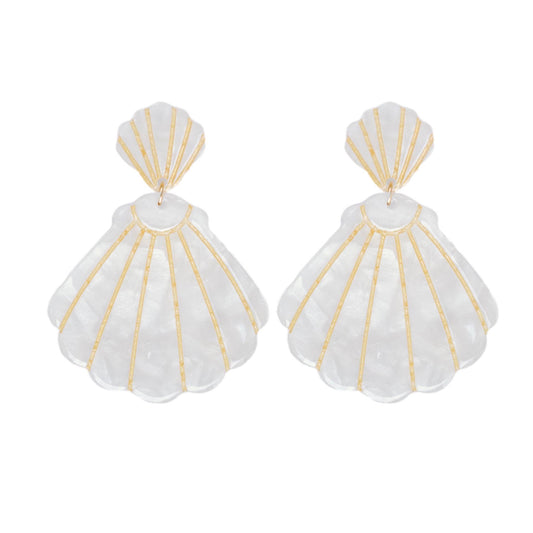 White Shell Earrings