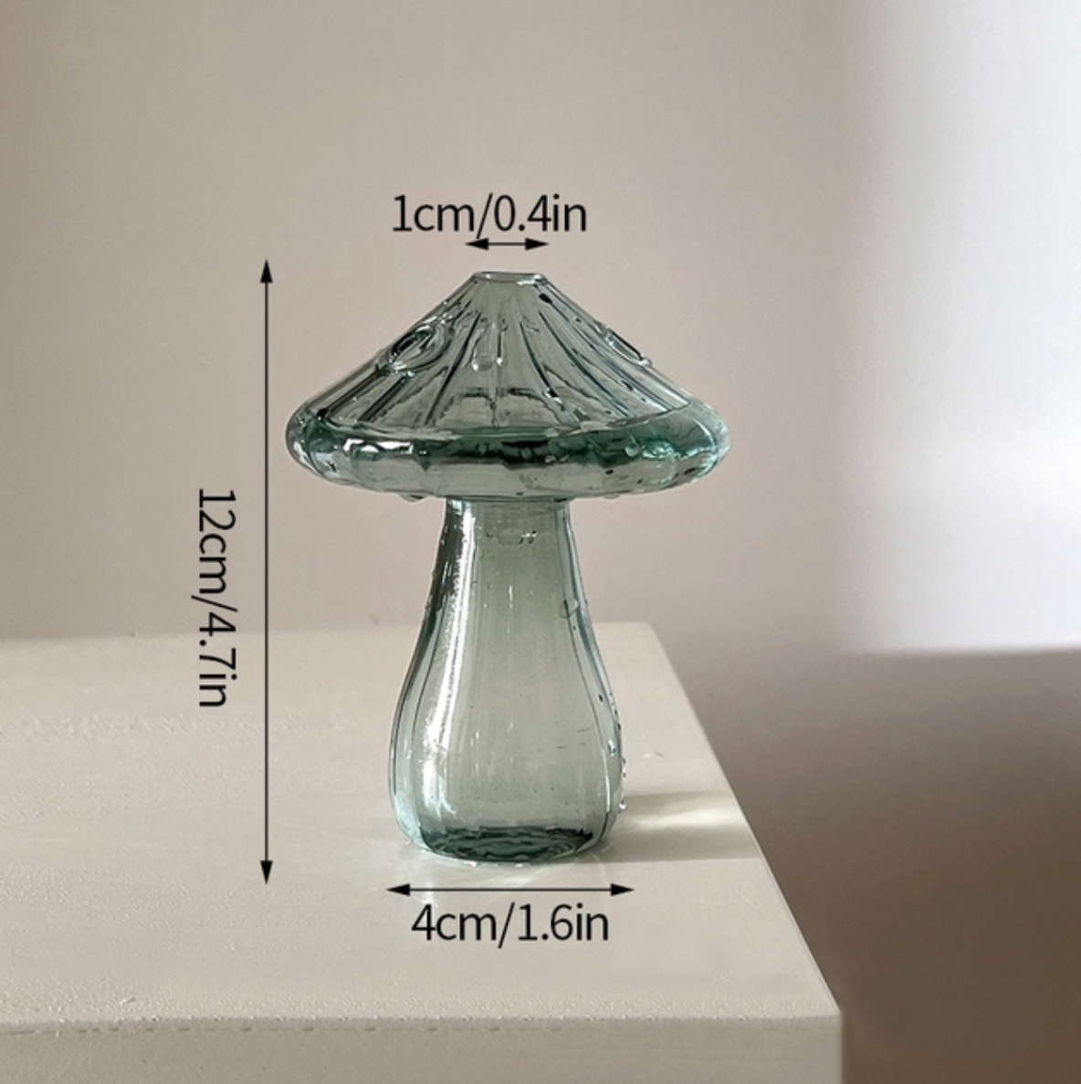 Jewel Green Mushroom Bud Vase