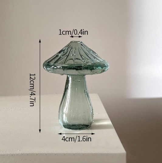 Jewel Green Mushroom Bud Vase