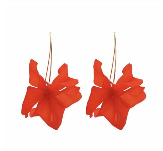 Red Air Bloom Earrings